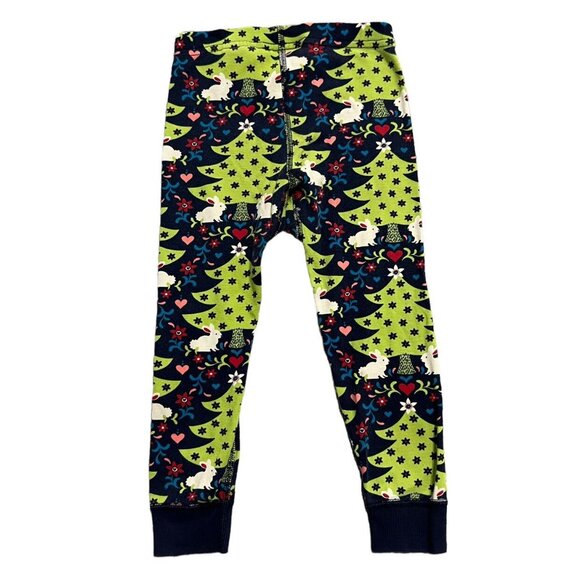 Hanna Andersson Sz 90 (3) Woodland Bunny Christmas Tree Pajamas - Picture 7 of 9